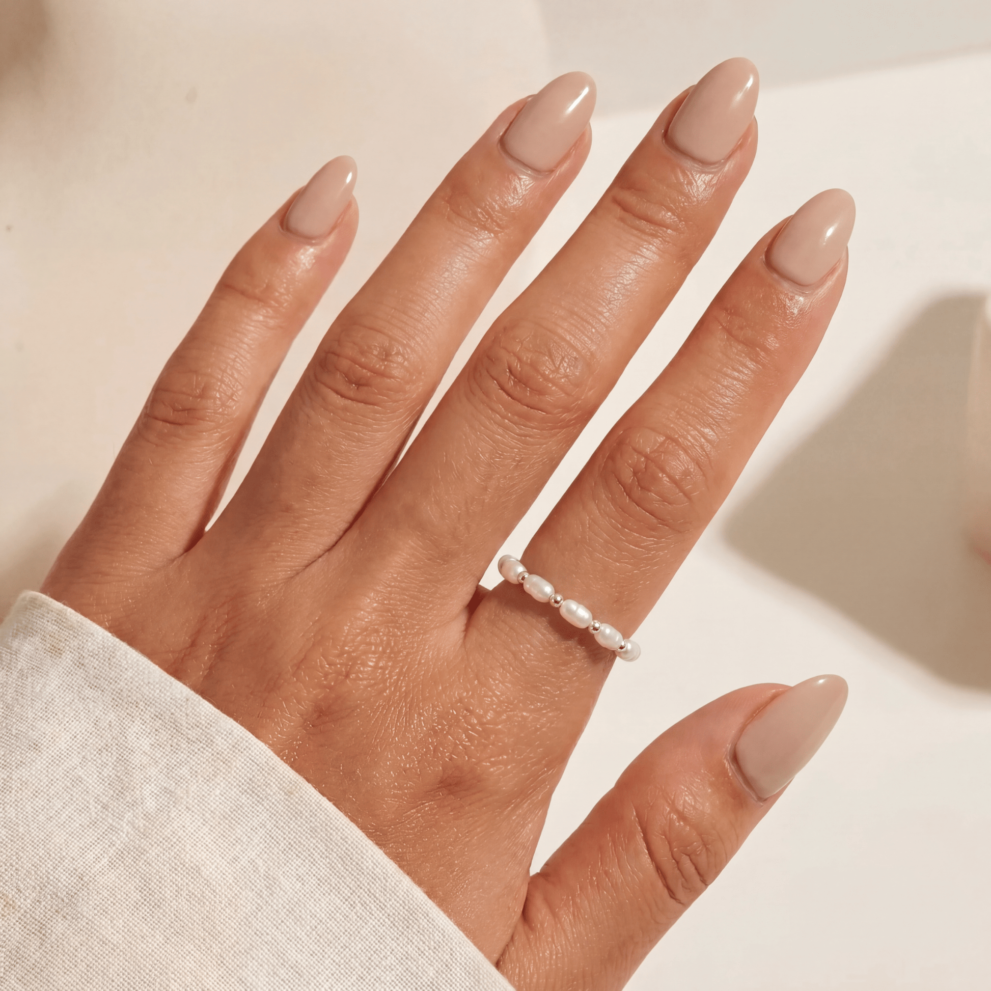Kennedy Pearl Beaded Stretchy Ring - Bara Boheme