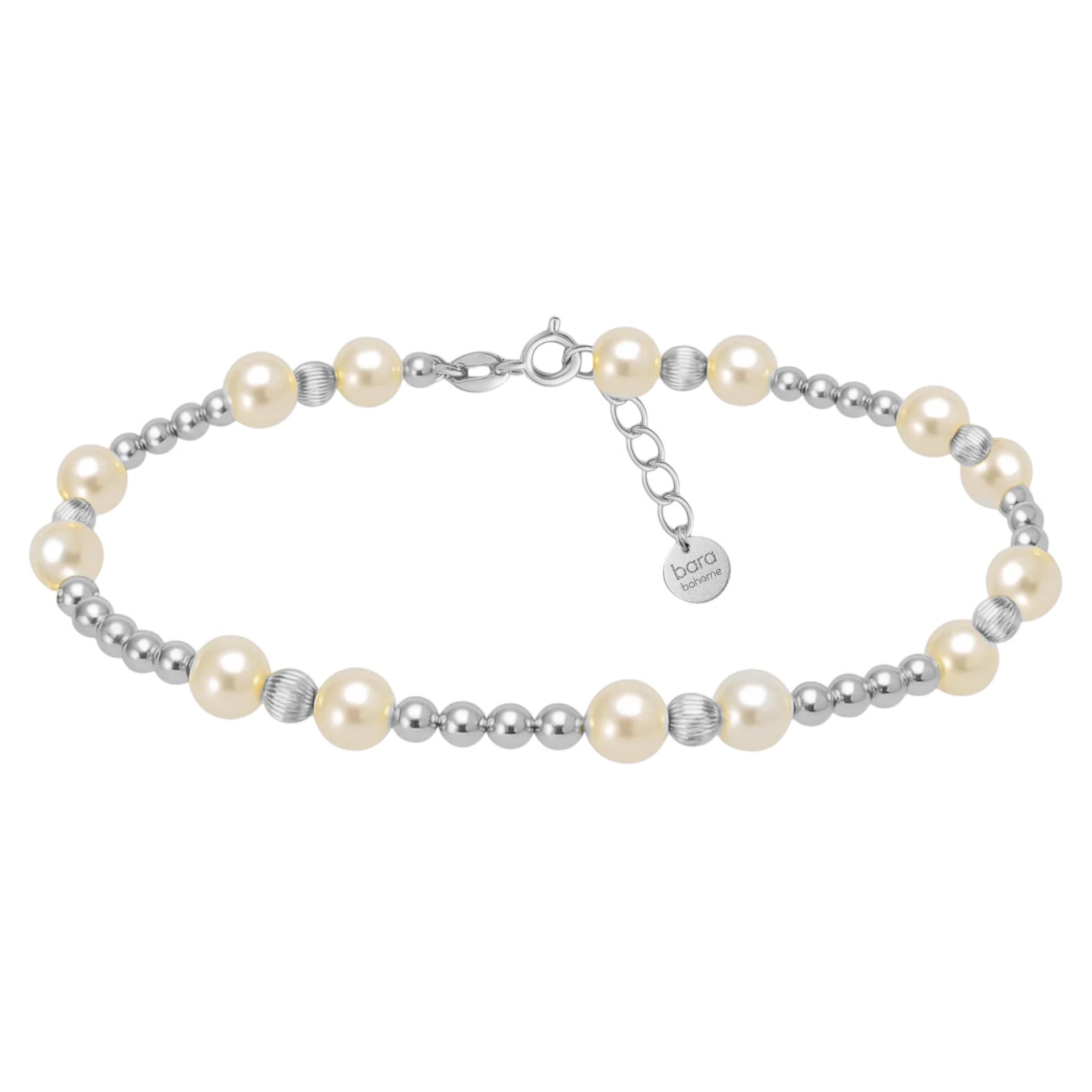 Kimberly | Gold Filled Beaded Anklet With Pearls - Bara Boheme