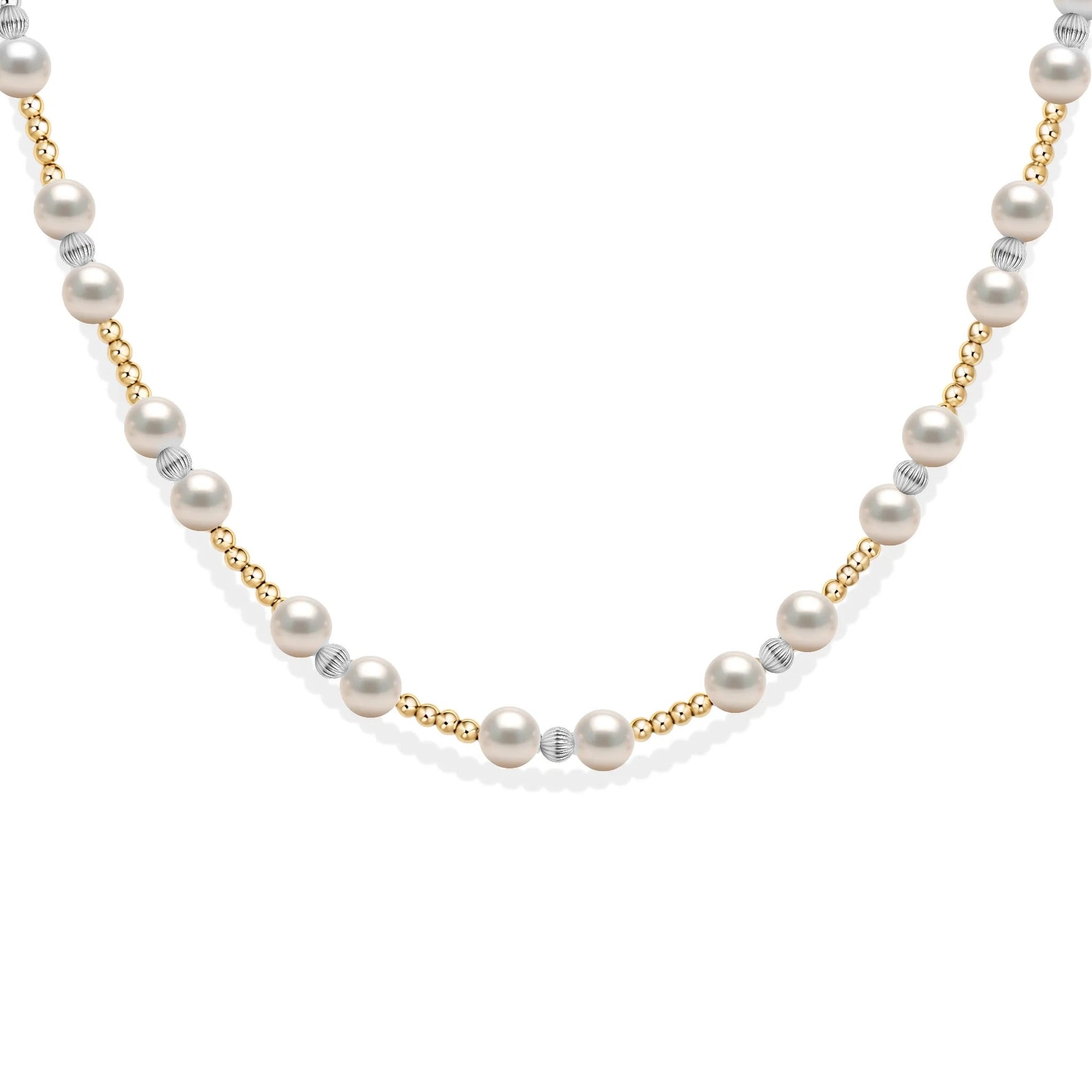 Kimberly | Gold Filled Beaded Necklace with Pearls - Bara Boheme
