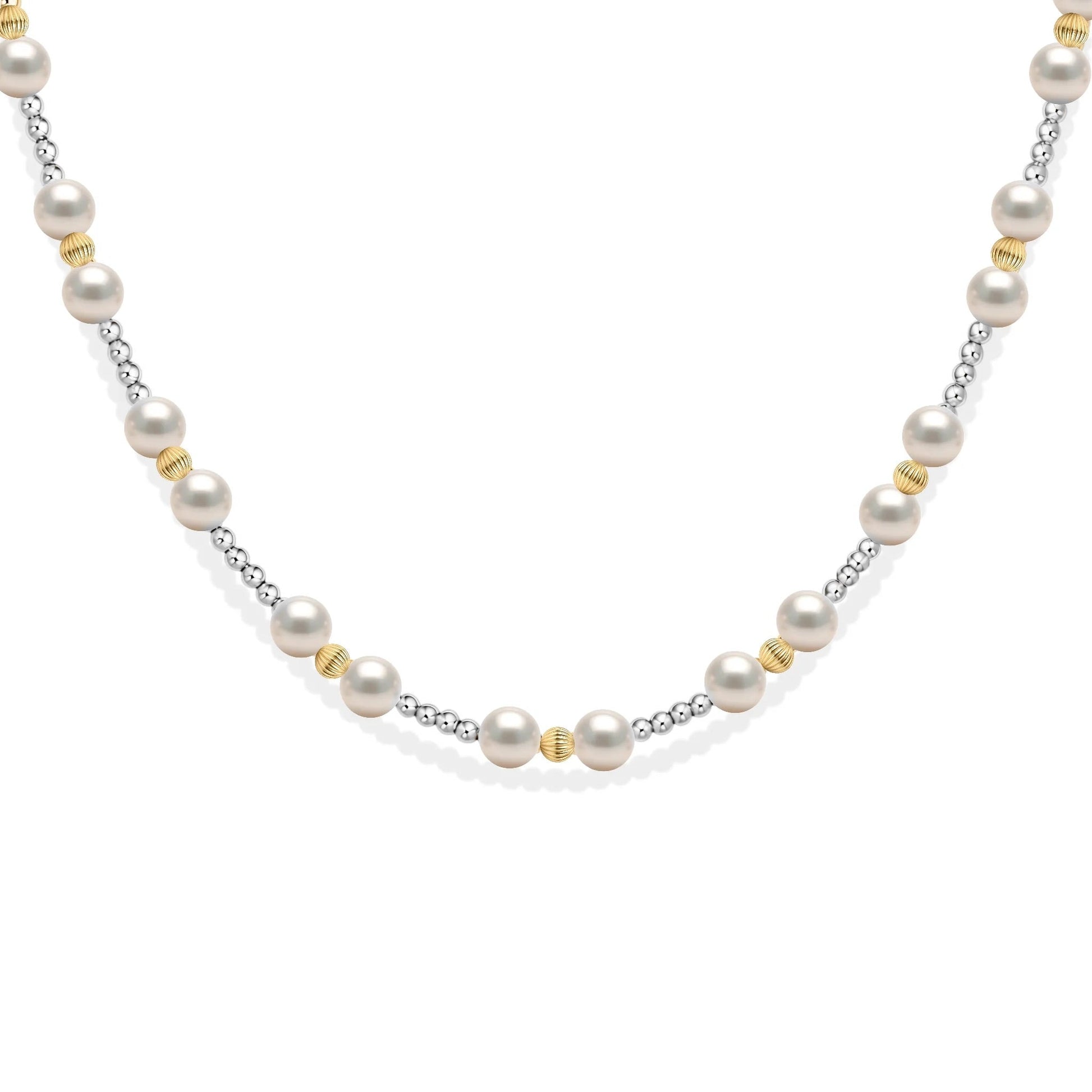 Kimberly | Gold Filled Beaded Necklace with Pearls - Bara Boheme