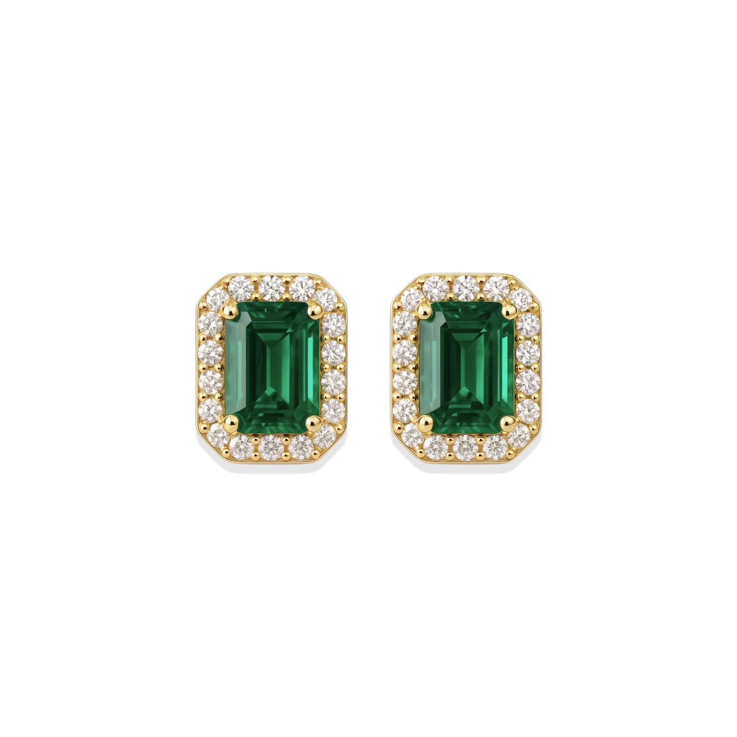 Kinley | Baguette Emerald Studs