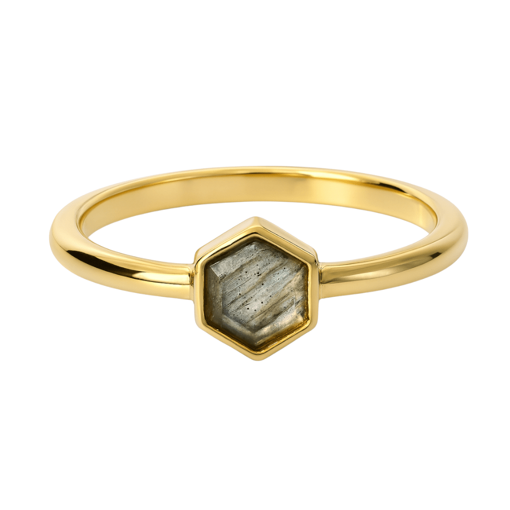 Labradorite | SPS Hexagon Ring - Bara Boheme