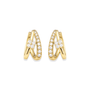 Lady | Pave Hoop Huggie Earrings - Bara Boheme