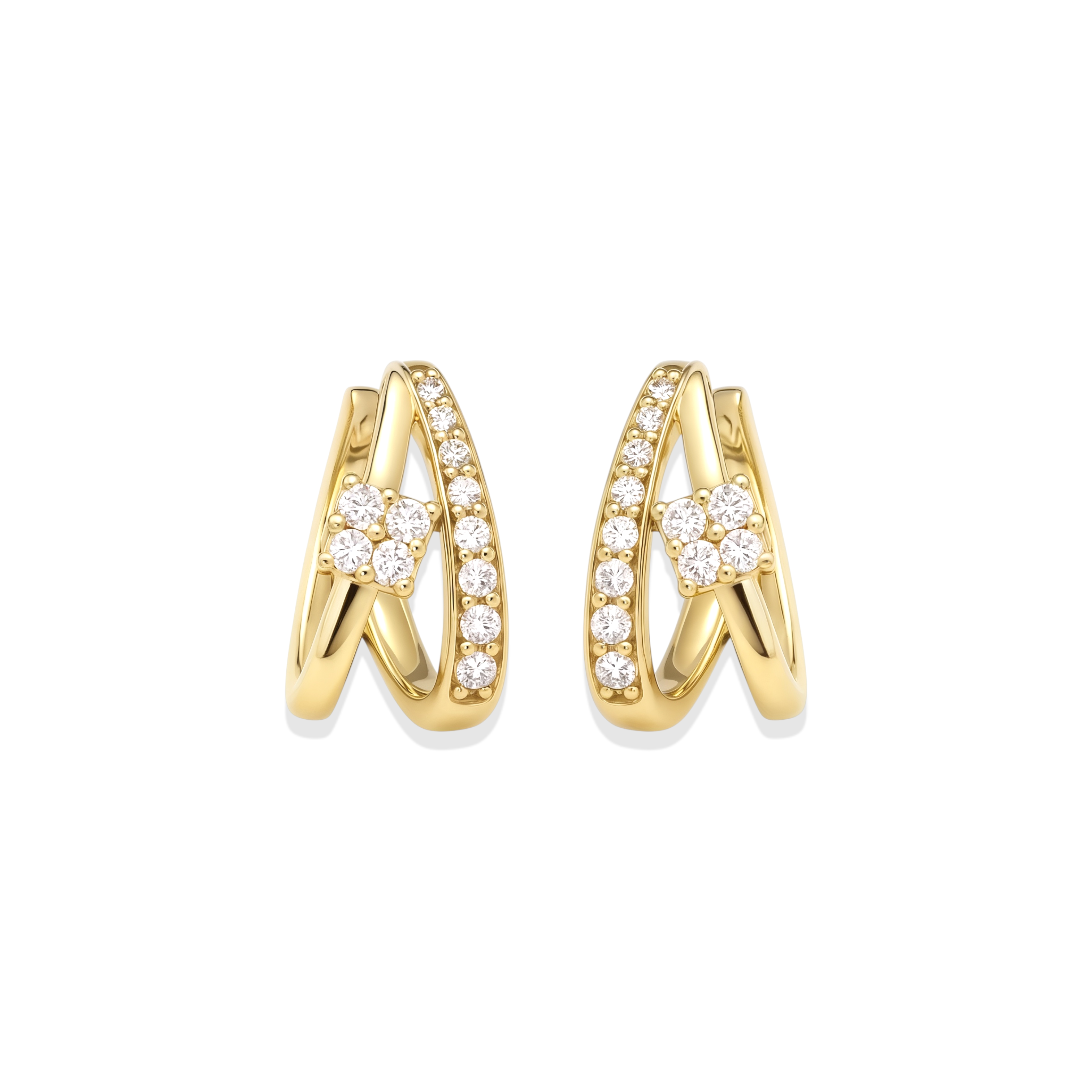 Lady | Pave Hoop Huggie Earrings