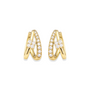 Lady | Pave Hoop Huggie Earrings