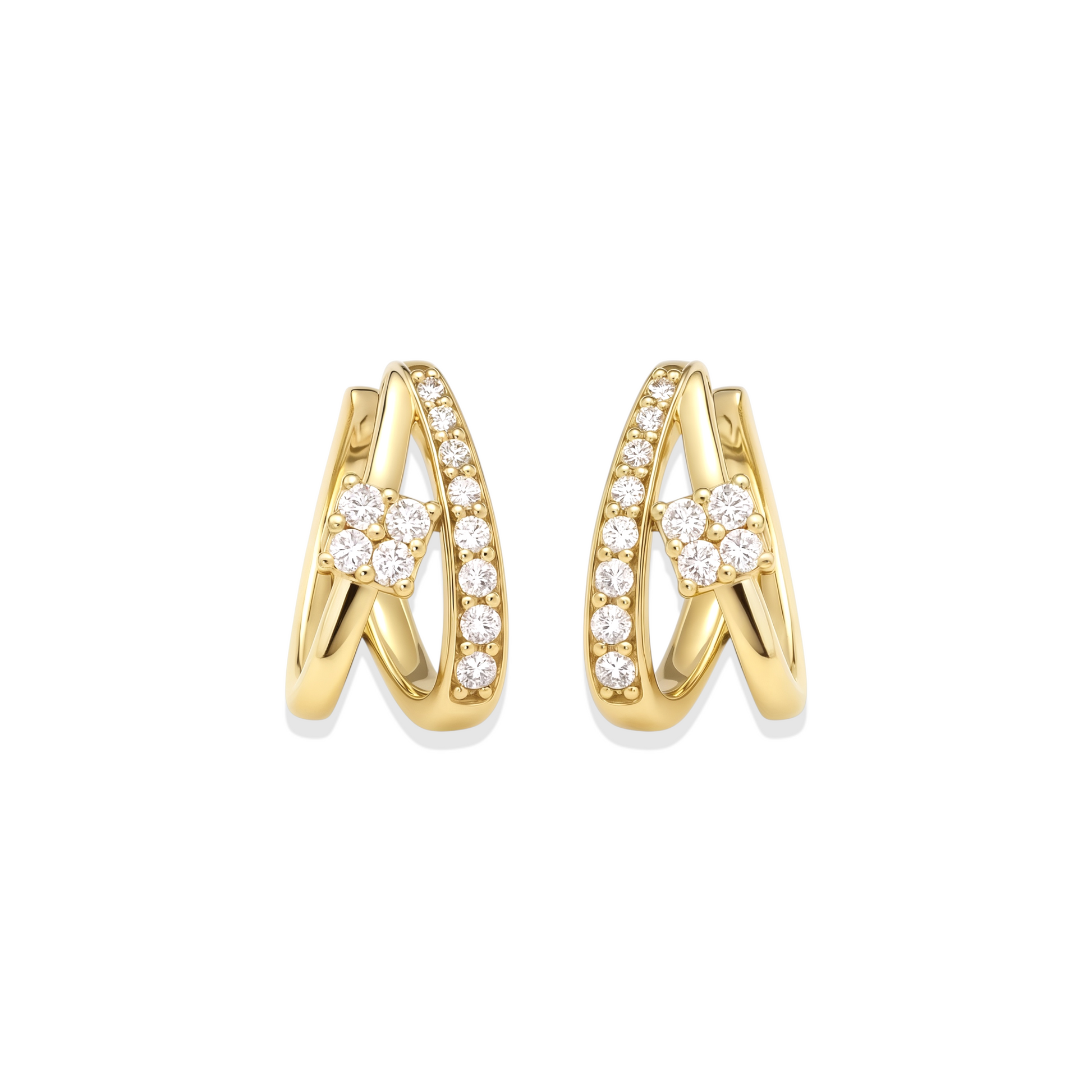 Lady | Pave Hoop Huggie Earrings