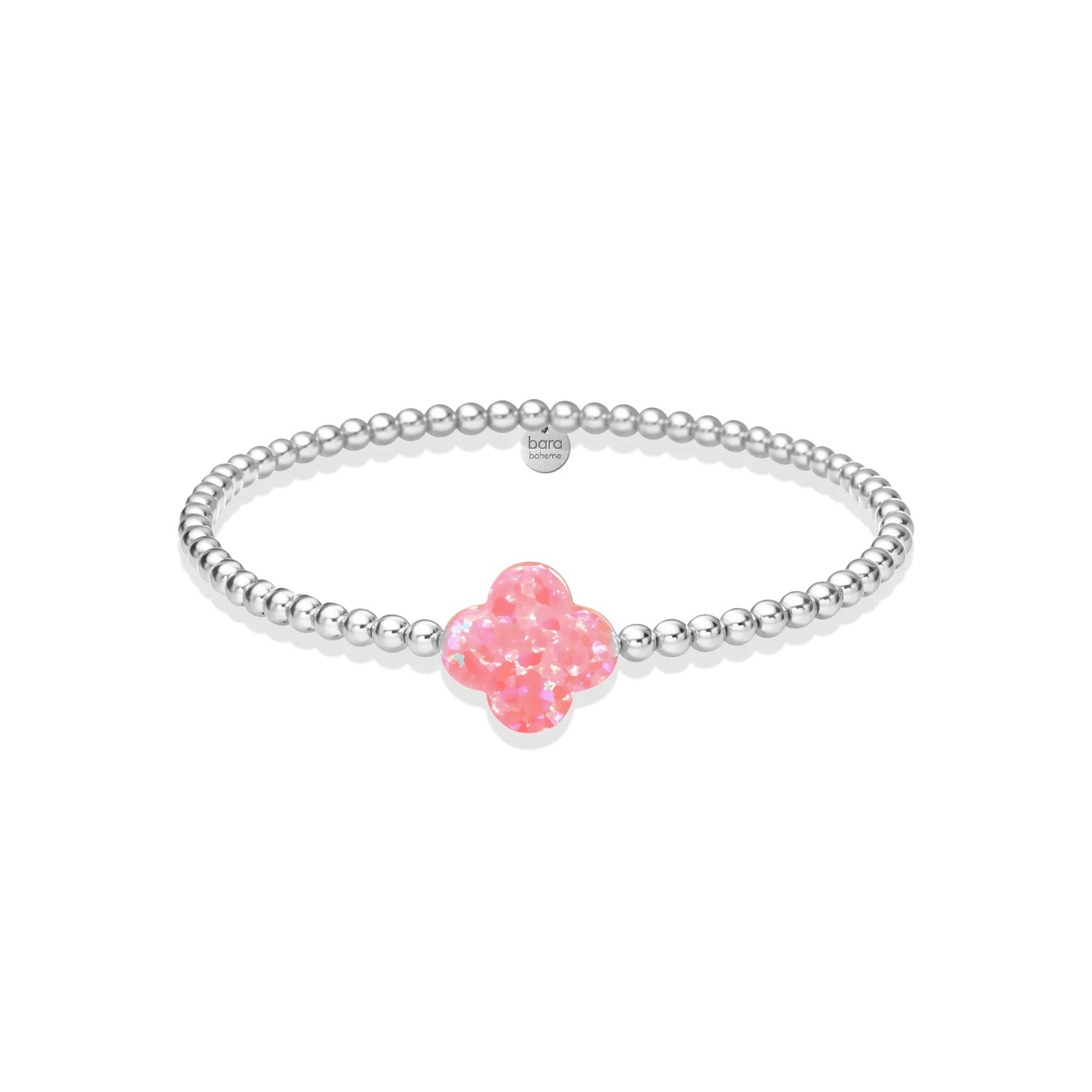 Large Clover Opal Beaded Bracelet - Bara Boheme