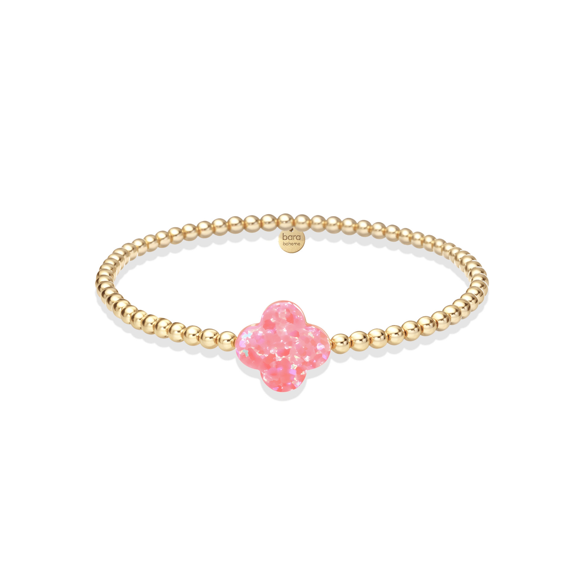 Large Clover Opal Beaded Bracelet - Bara Boheme