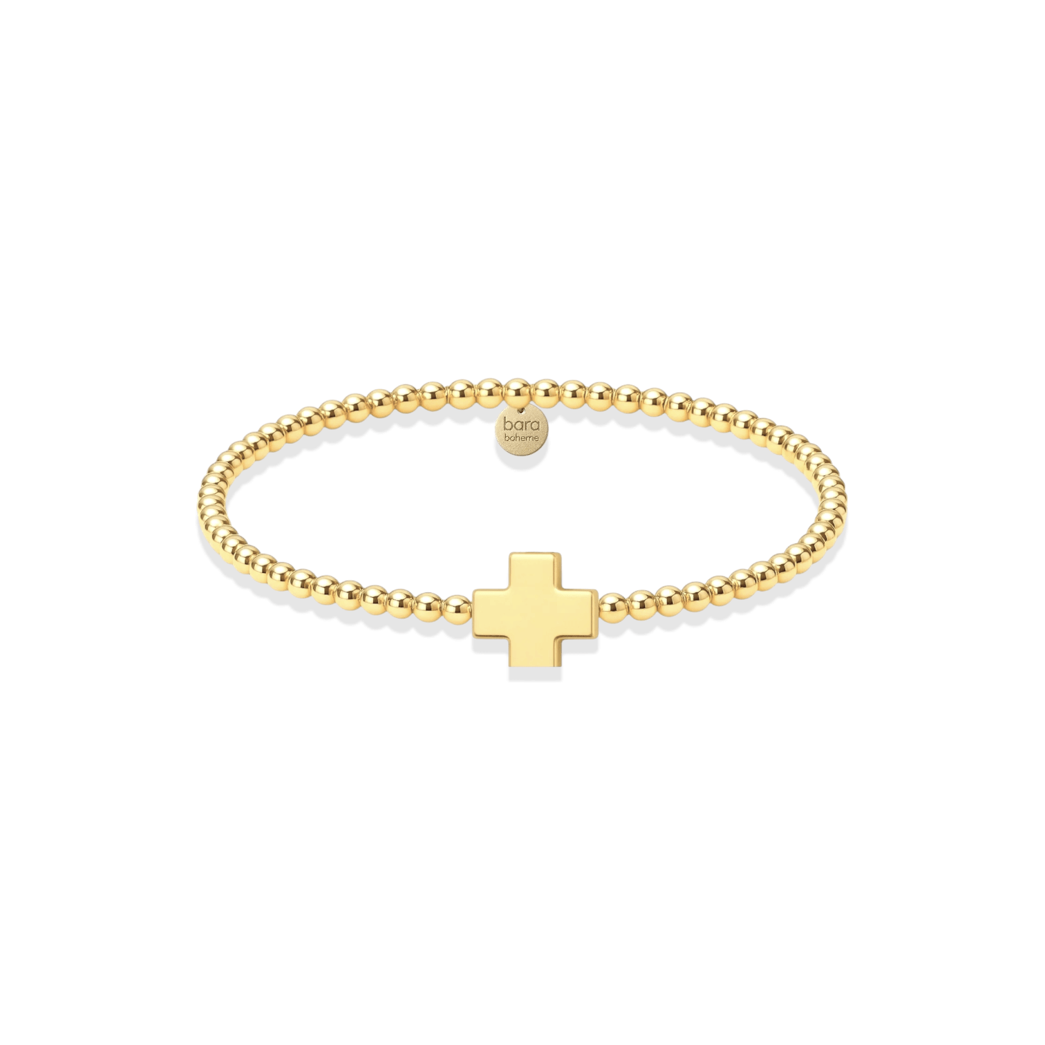 Large Cross Beaded Charm Bracelet - Bara Boheme