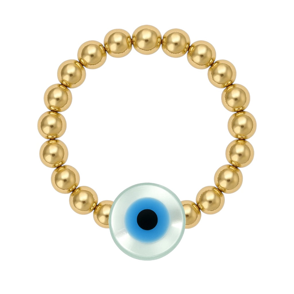 Evil Eye | Beaded Stretchy Ring - Large