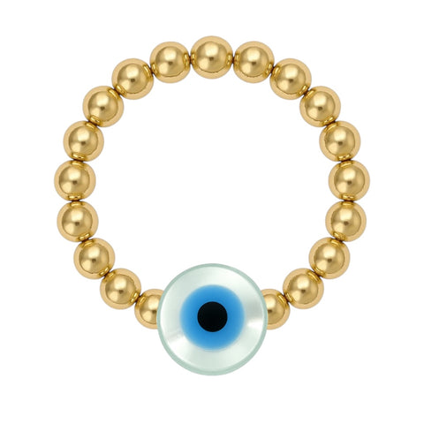 Evil Eye | Beaded Stretchy Ring - Large