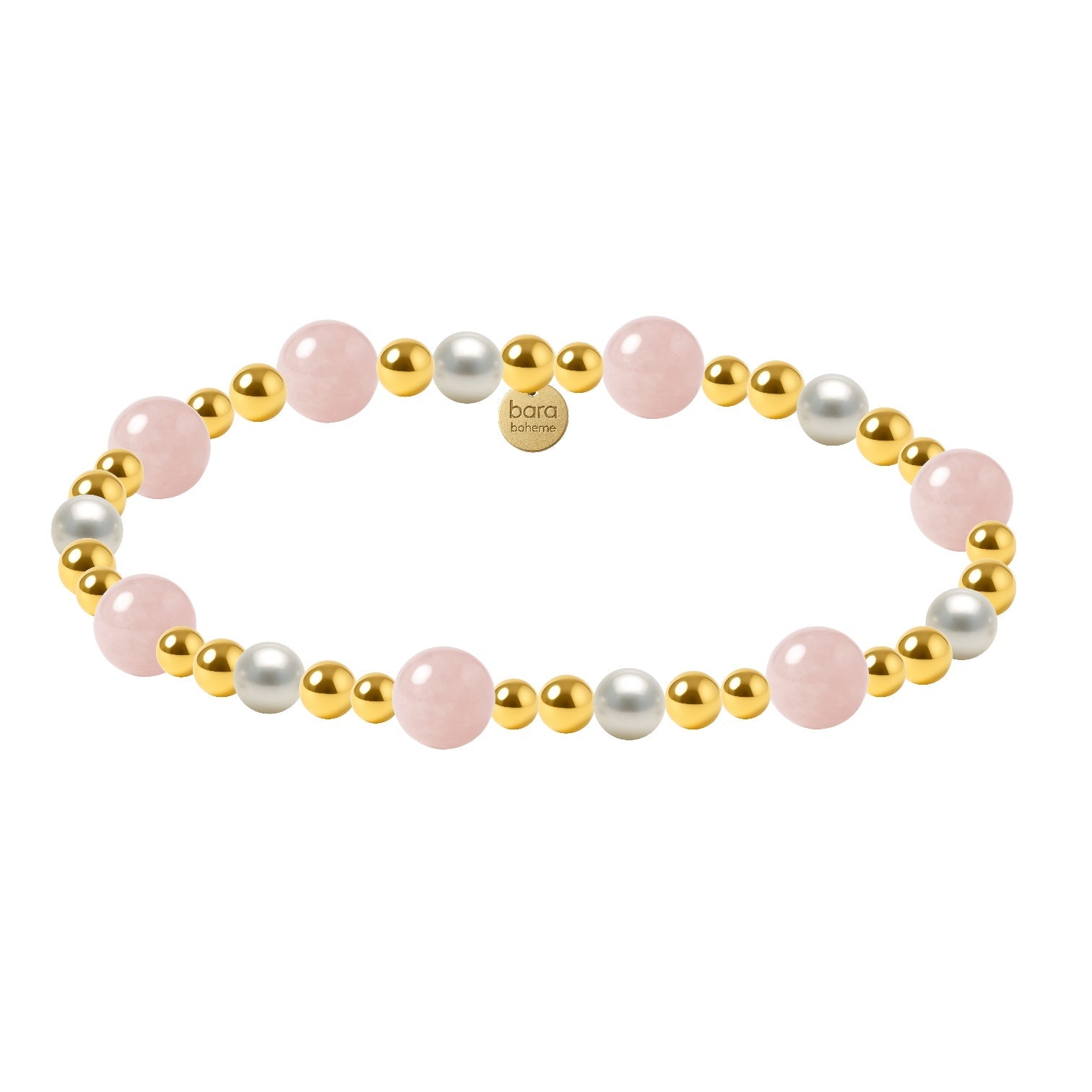 Leela | Rose Quartz Beaded Bracelet - Bara Boheme