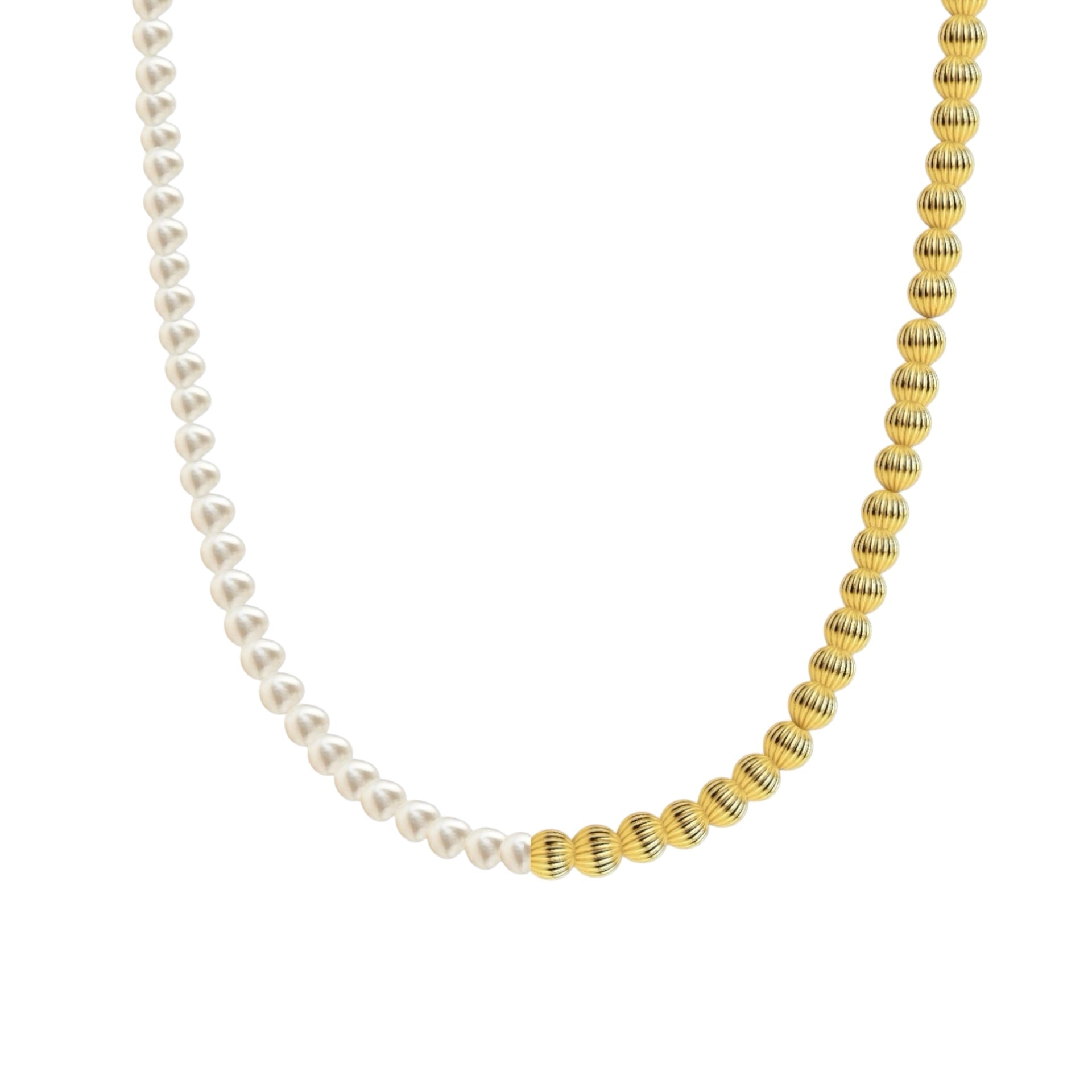 Liv | Gold Filled Beaded Necklace with Pearls - Bara Boheme
