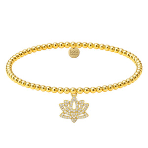 lotus flower charm bracelet