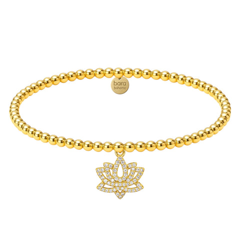 lotus flower charm bracelet