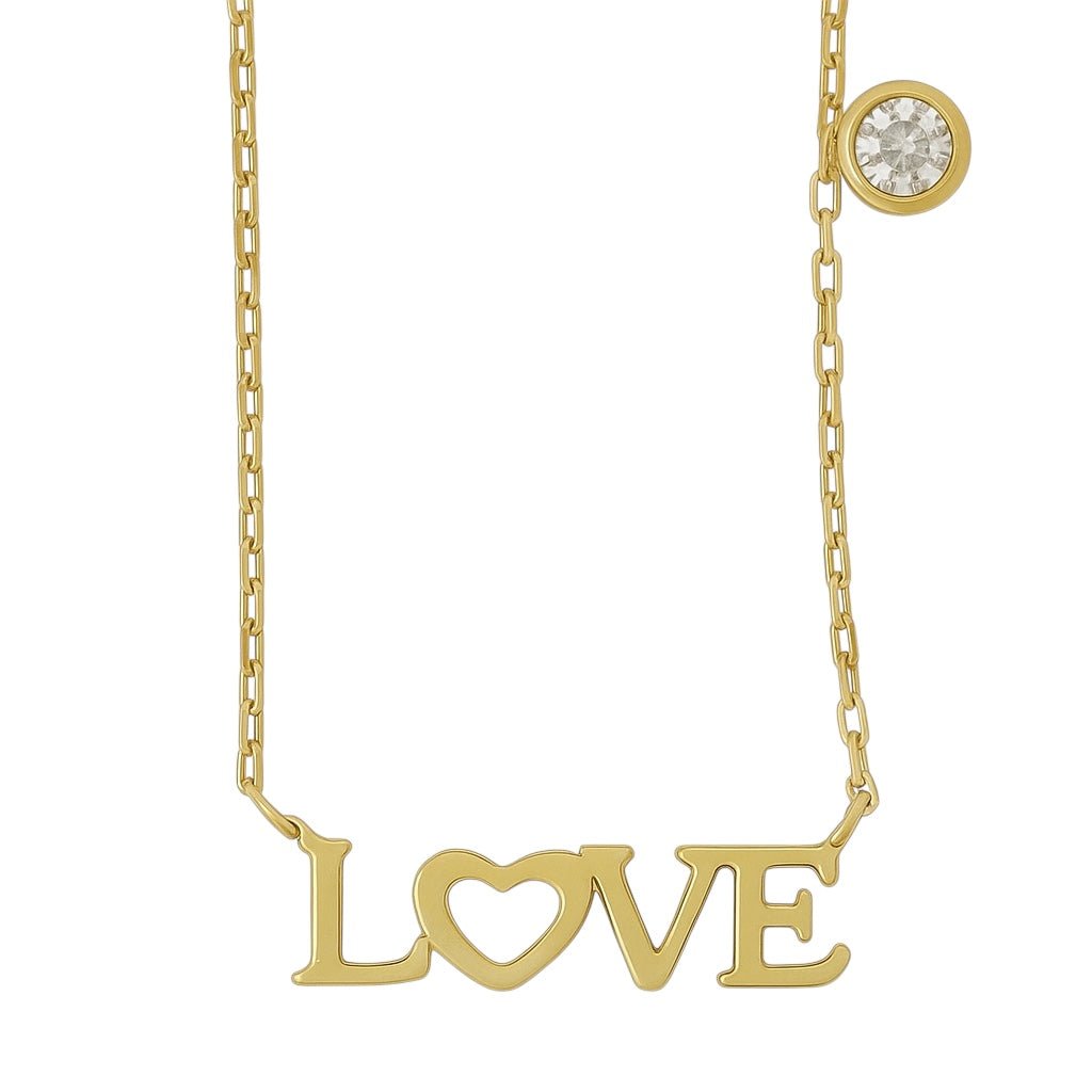 Love + Solitaire | Gold Plated Necklace - Bara Boheme