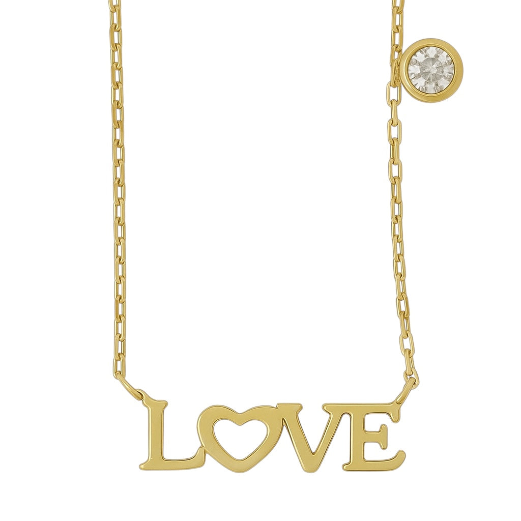 Love + Solitaire | Gold Plated Necklace