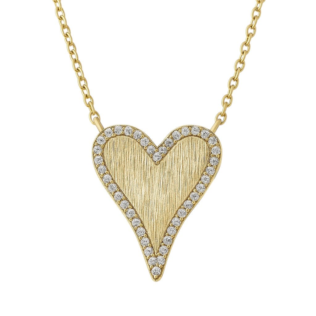 Lovely | Large Pave Heart Necklace - Bara Boheme