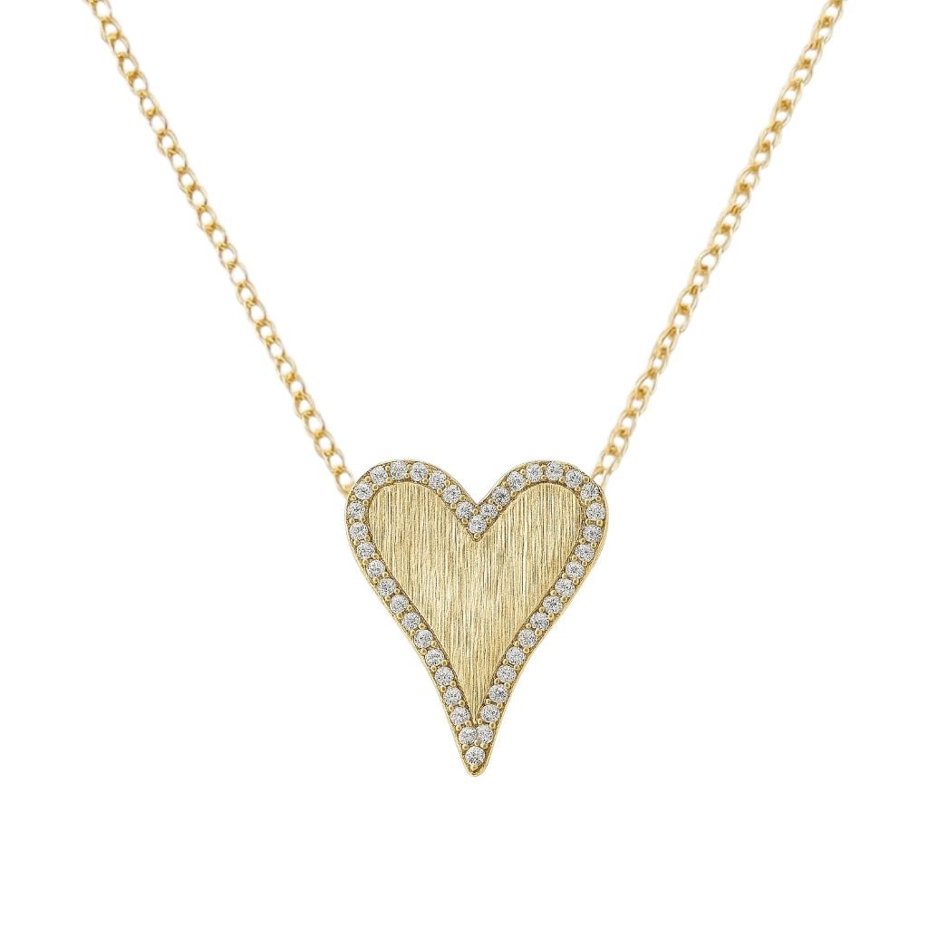 Lovely | Small Pave Heart Necklace - Bara Boheme