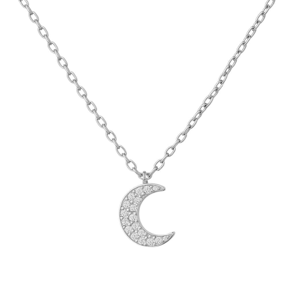 Luna | Pave Moon Necklace - Bara Boheme