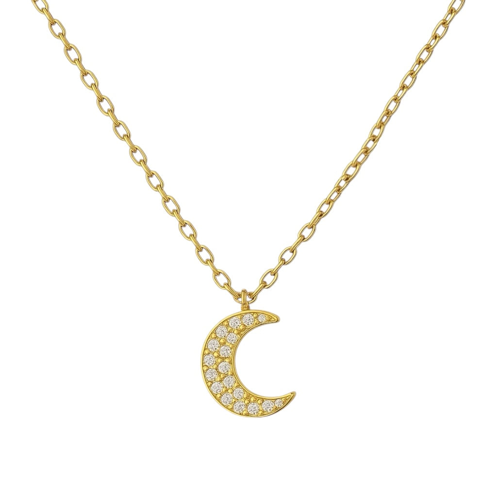 Luna | Pave Moon Necklace