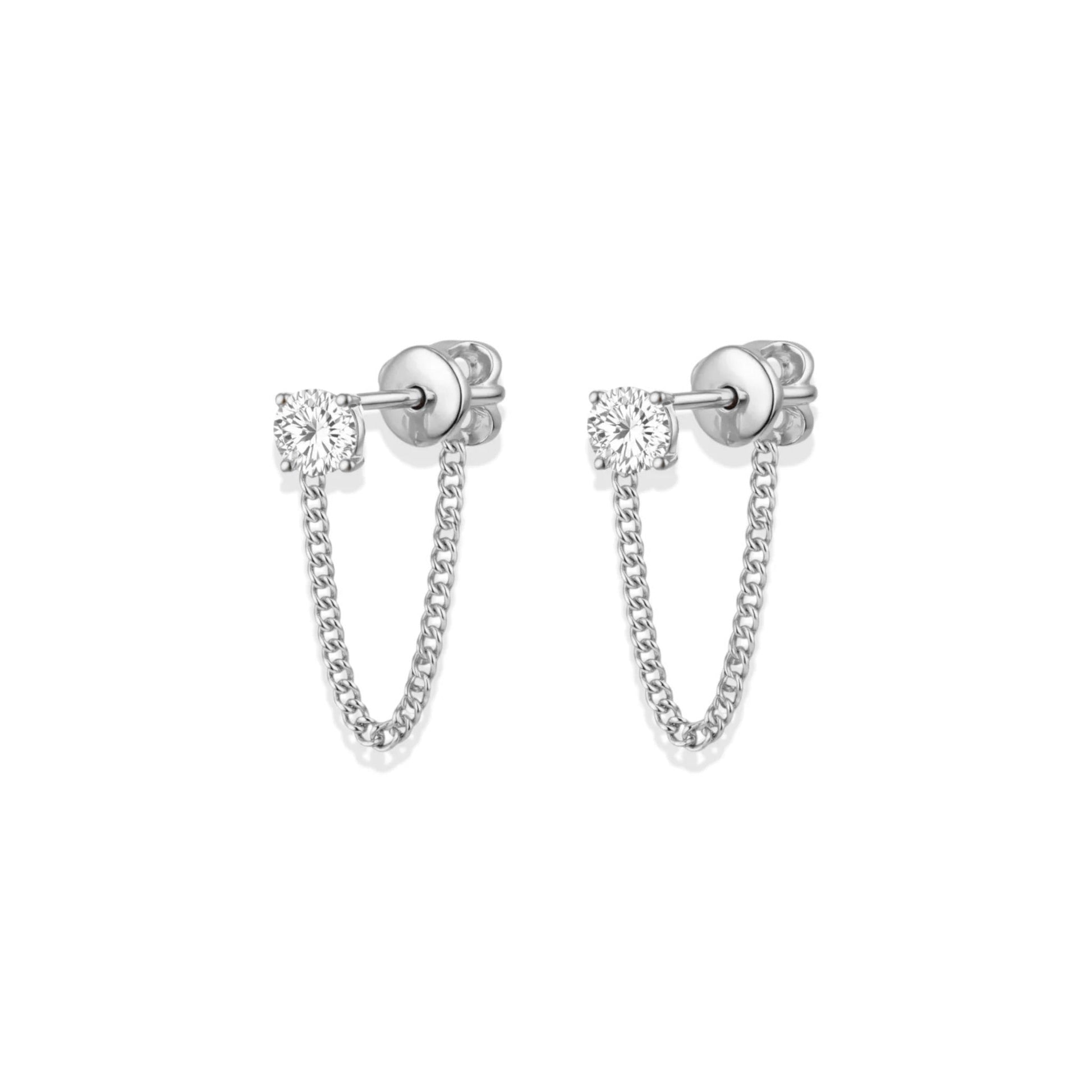 Lyra | Crystal Chain Earrings - Bara Boheme