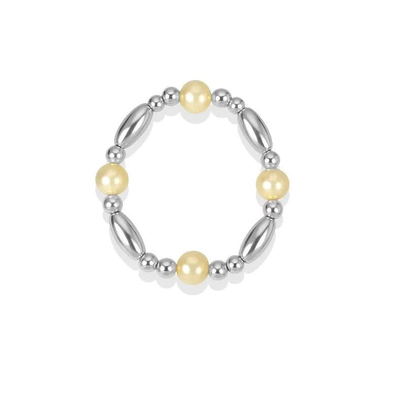 Maddi Pearl Beaded Stretchy Ring - Bara Boheme