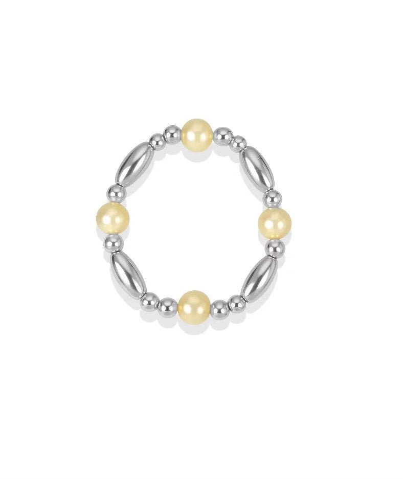 Maddi Pearl Beaded Stretchy Ring - Bara Boheme