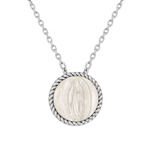 MADELEINE | Virgin Mary Round MOP Necklace