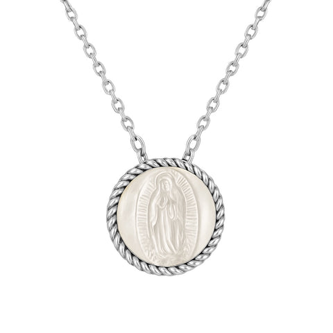 MADELEINE | Virgin Mary Round MOP Necklace