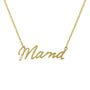 Mama | Gold Plated Script Necklace - Bara Boheme