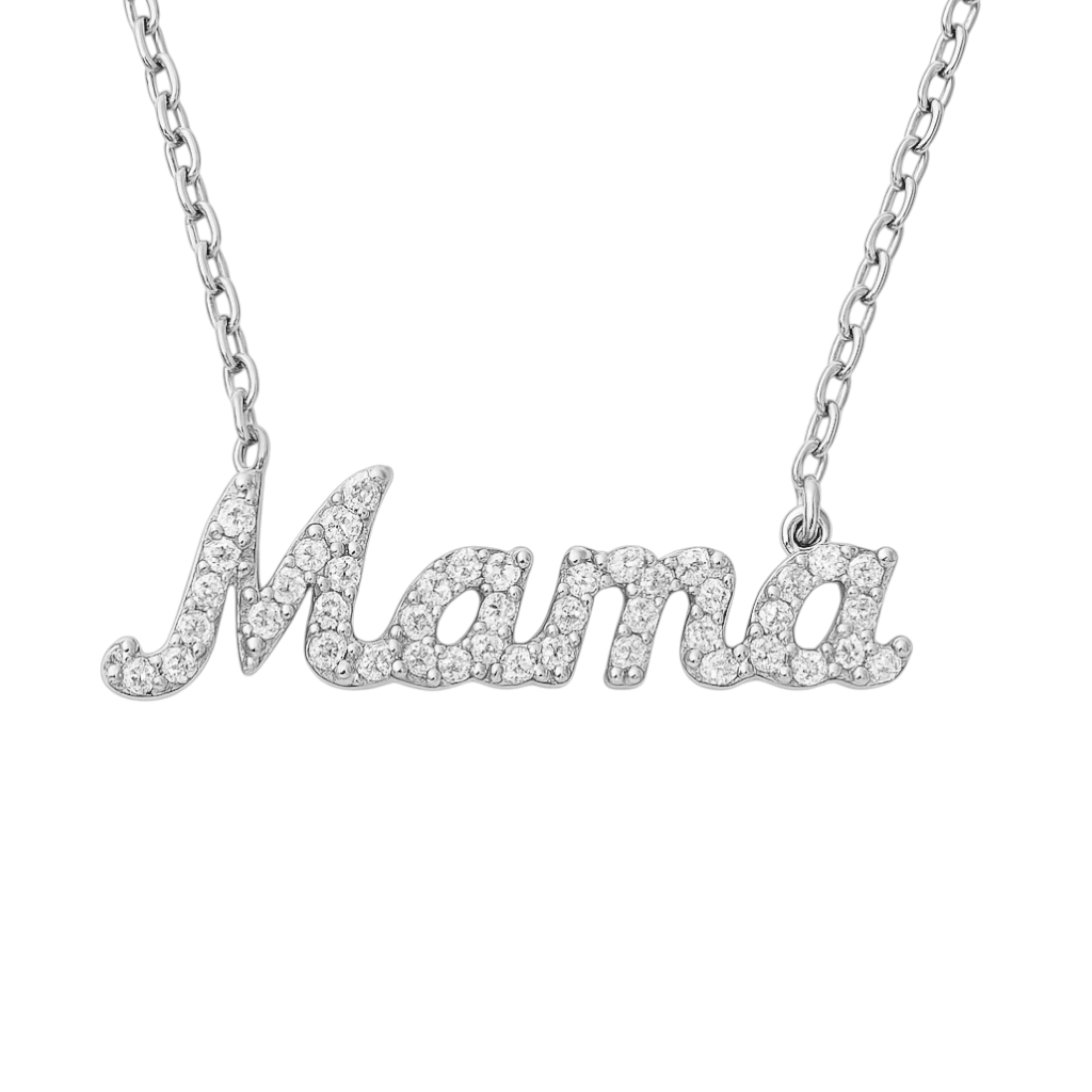 Mama | Pave Cursive Necklace - Bara Boheme