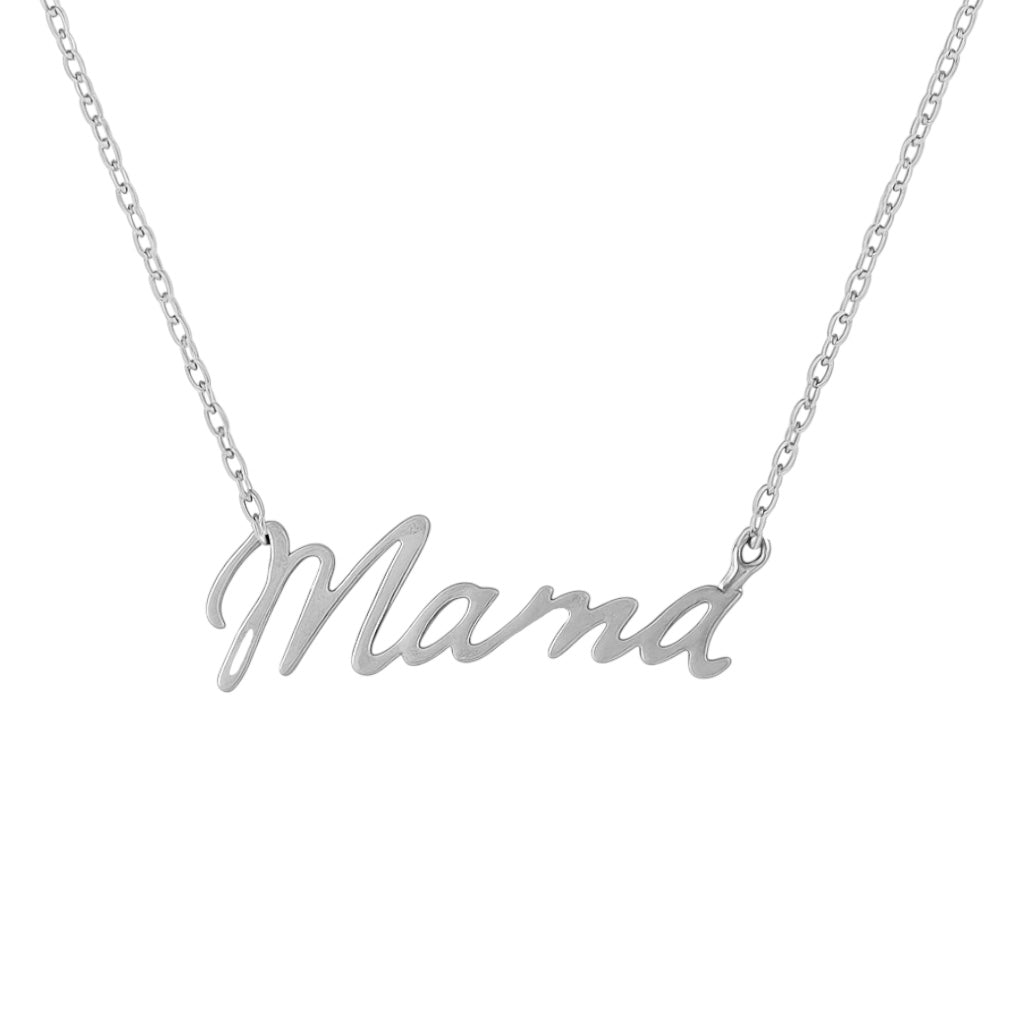 Mama | Gold Plated Script Necklace