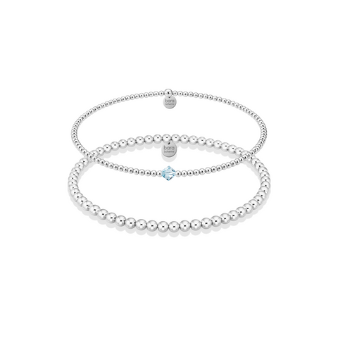 March | Beaded Birthstone Bracelet Duo