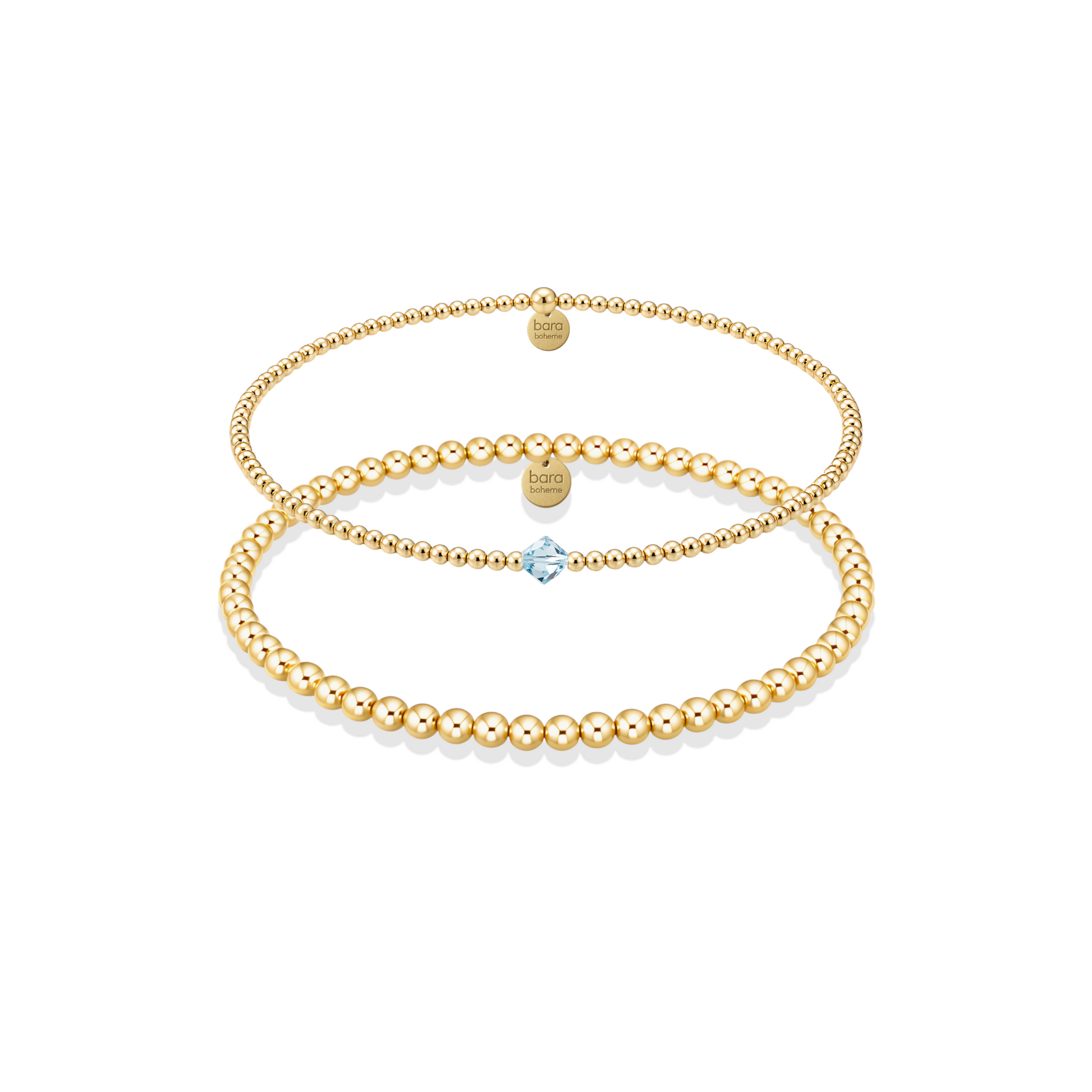 March | Beaded Birthstone Bracelet Duo