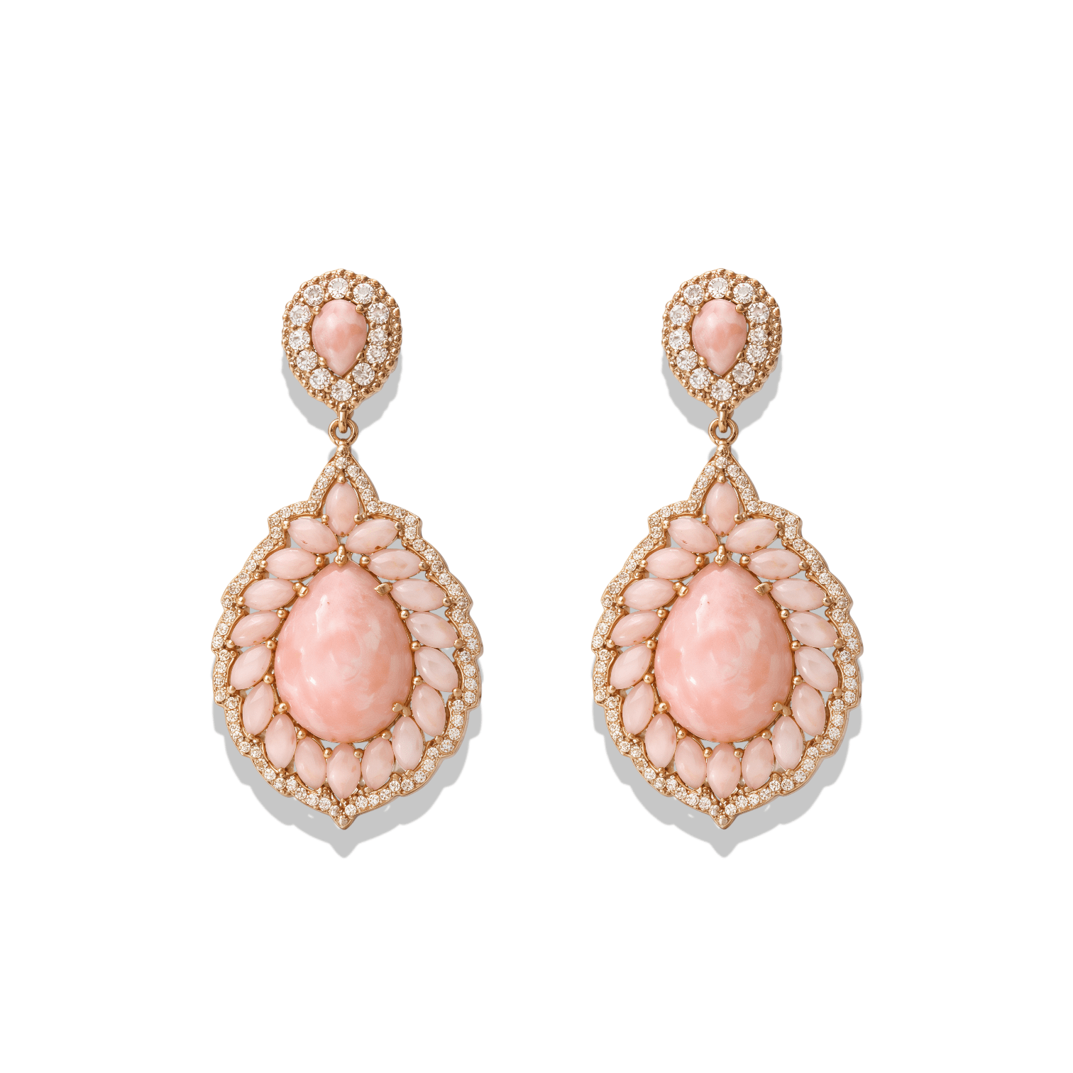 Maribel | White Topaz Earrings with Opal - Bara Boheme