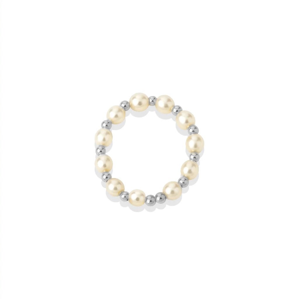 May Pearl Beaded Stretchy Ring - Bara Boheme