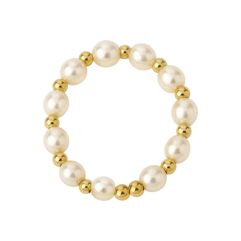 May | Beaded Stretchy Ring with Pearls