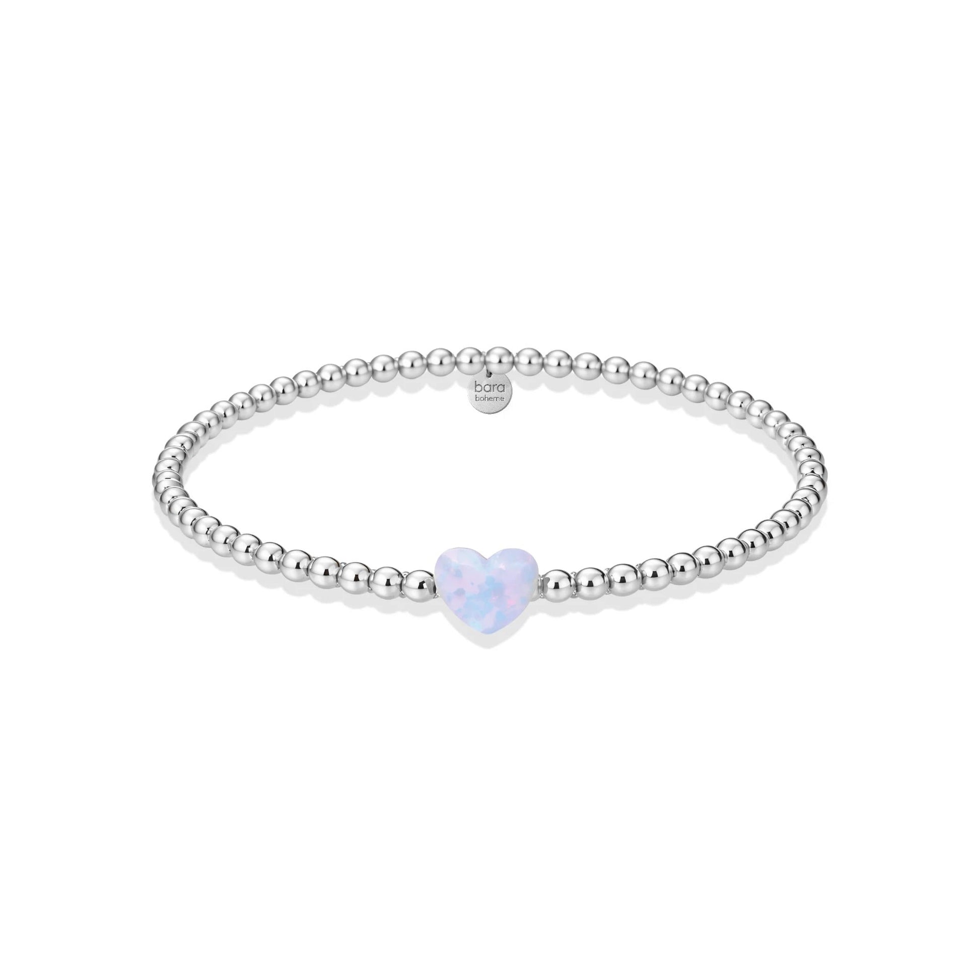 Medium Heart Opal Beaded Bracelet - Bara Boheme