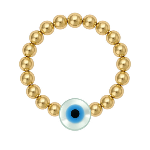 Evil Eye | Beaded Stretchy Ring - Medium