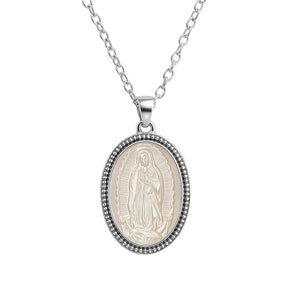 Melina | Virgin Mary Oval MOP Necklace