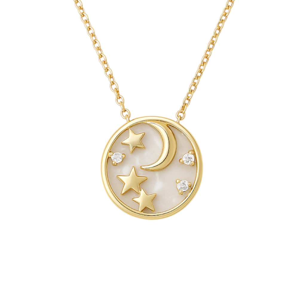 Milky Way | MOP Moon + Star Necklace