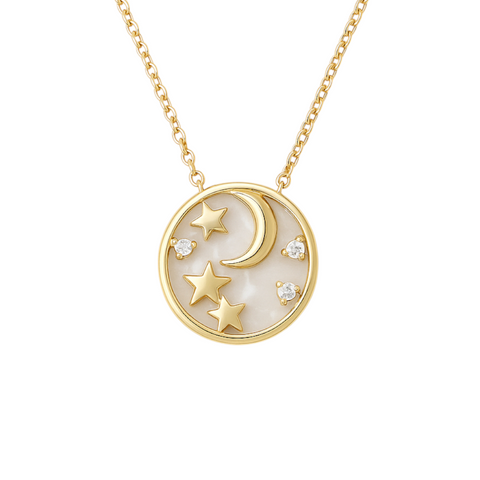 Milky Way | MOP Moon + Star Necklace