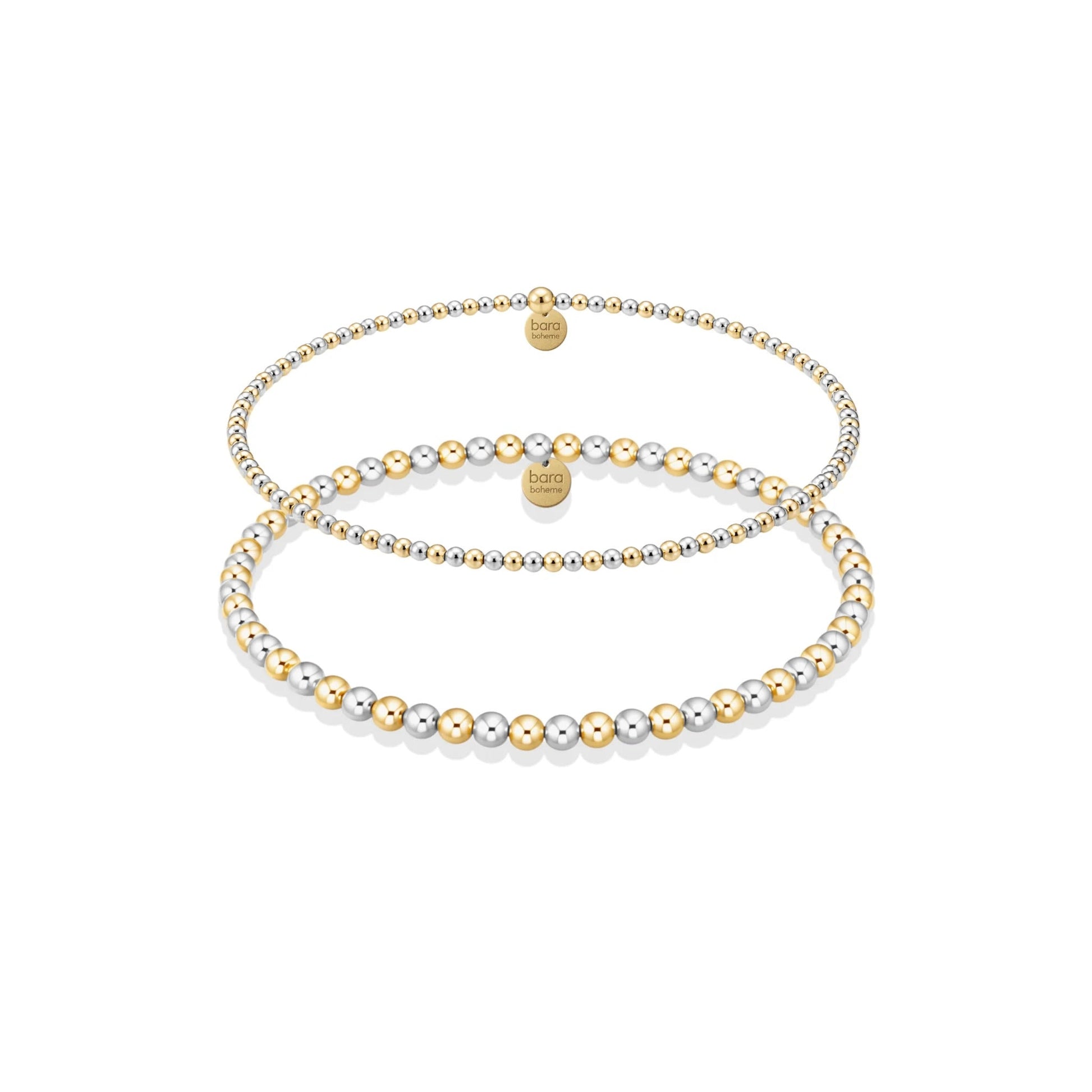 Mirror Beaded Bracelet Duo Stack - Bara Boheme