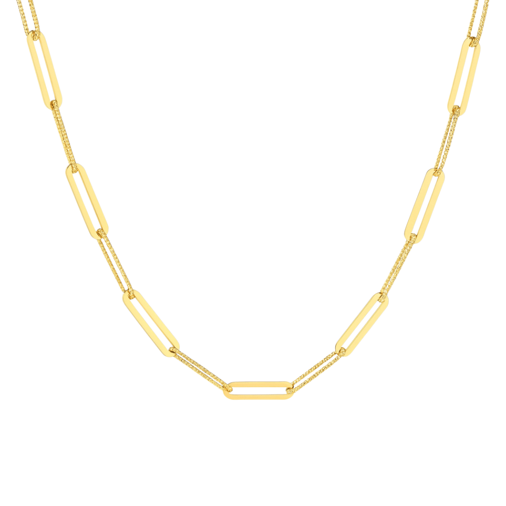 Mirrored Paperclip | Alternating Link Necklace - Bara Boheme