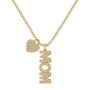 Mom + Vertical Heart | Pave Necklace - Bara Boheme