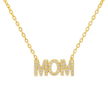 Mom | Pave Gold Plated Necklace