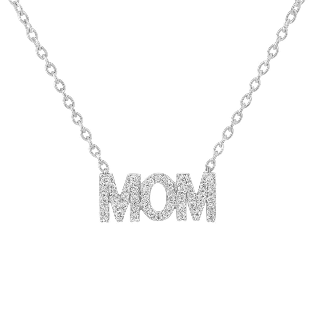 Mom | Pave Gold Plated Necklace