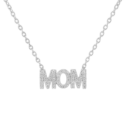 Mom | Pave Gold Plated Necklace