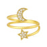 Moon + Star | Gold Plated Ring - Bara Boheme